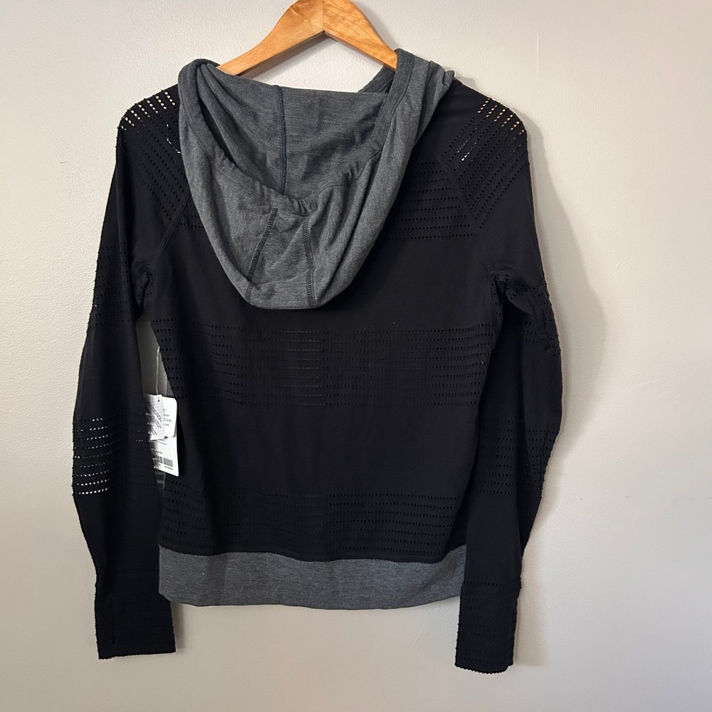 Athleta Hoodie Womens Small Gray Black Limitless Pulchah Charcoal Cowl Neck‎ NWT - Picture 3 of 9